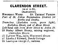 Clarendon Street 1912 Directory p1